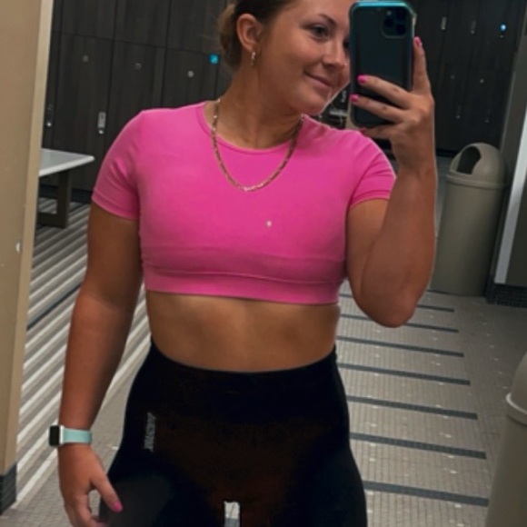 NVGTN Bubblegum Pink Cropped Open-Back Top, Medium - Picture 6 of 6